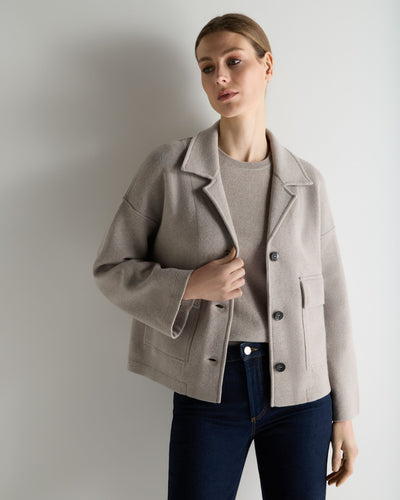 N.Peal Women's Safari Milano Cashmere Jacket Oat Grey