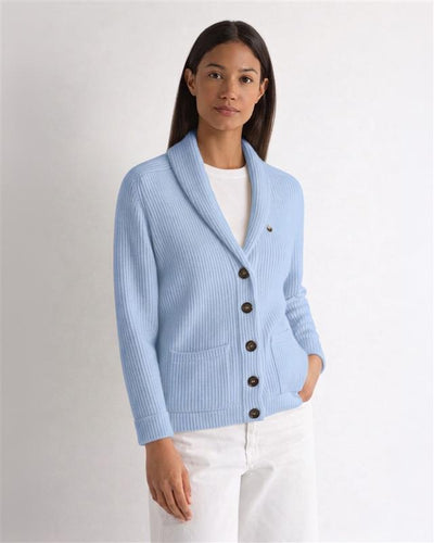 N.Peal Women's Kensington Cashmere Cardigan Sea Mist Blue