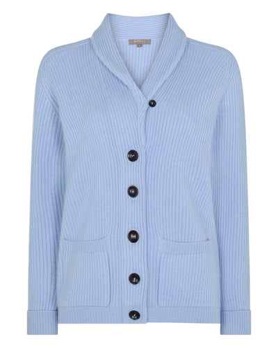 N.Peal Women's Kensington Cashmere Cardigan Sea Mist Blue