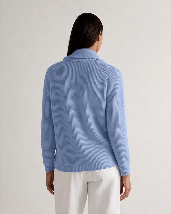 N.Peal Women's Kensington Cashmere Cardigan Sea Mist Blue