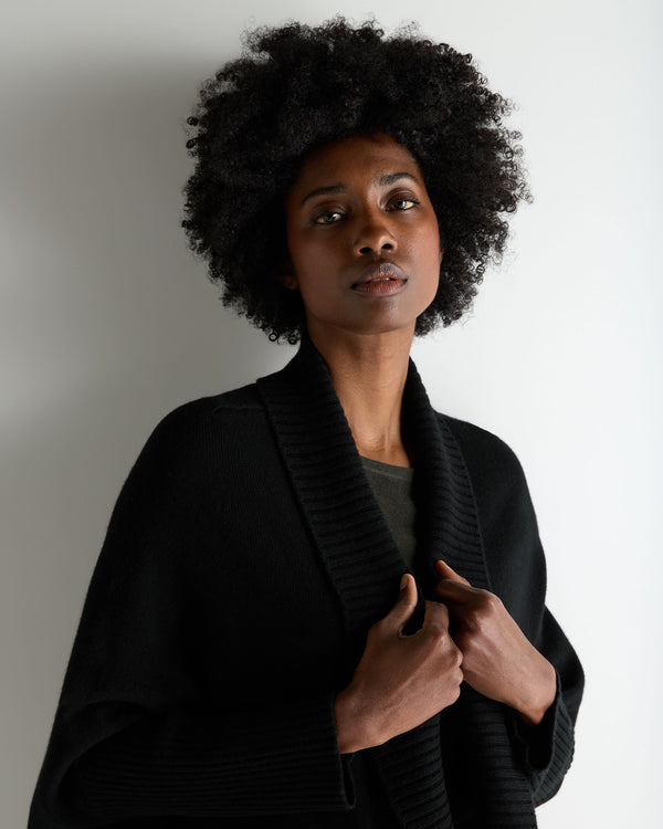 N.Peal Women's Cocooning Cashmere Cardigan Black