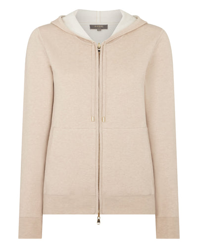 N.Peal Women's Double Faced Cotton Blend Hoodie Sandstone Brown