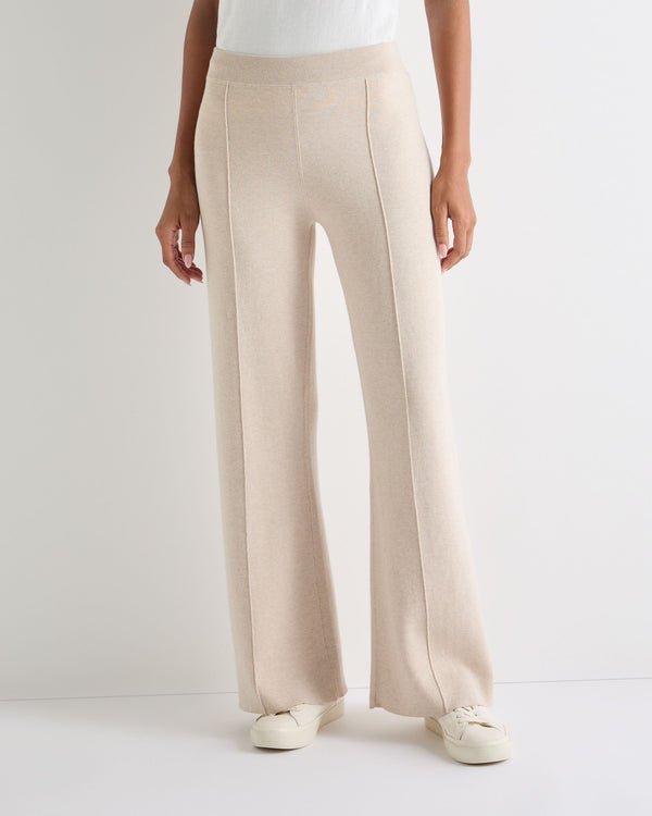 N.Peal Women's Double Faced Cotton Blend Trousers Sandstone Brown