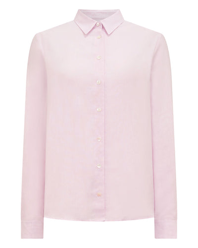 N.Peal Women's Rochelle Linen Shirt Rose Pink