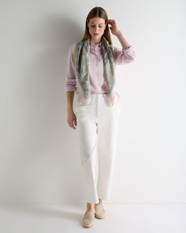 N.Peal Women's Rochelle Linen Shirt Rose Pink