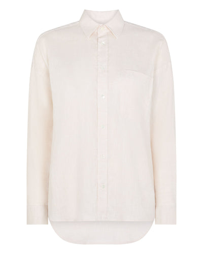 N.Peal Women's Valencia Linen Shirt Stone Brown