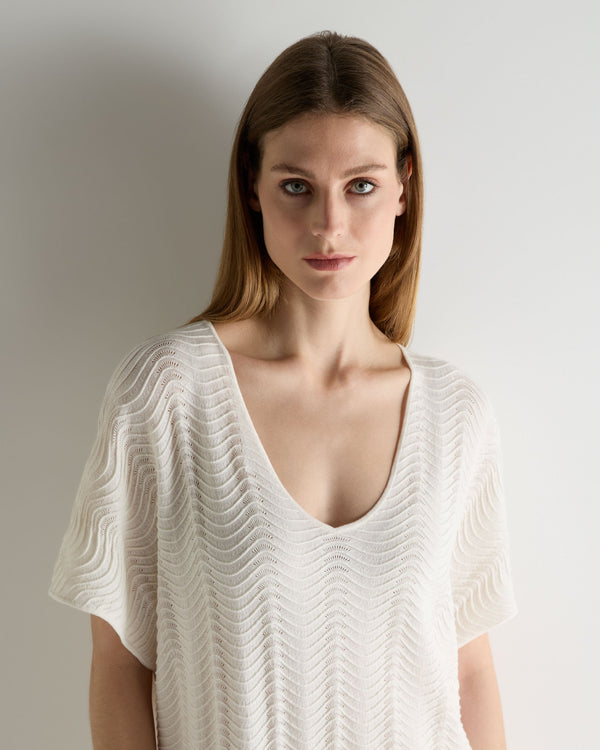 N.Peal Women's Waverly Cotton Blend Dress New Ivory White