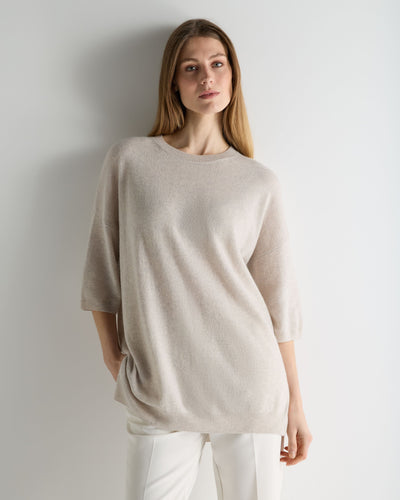 N.Peal Women's Sienna Oversized Cashmere Tunic Pebble Grey