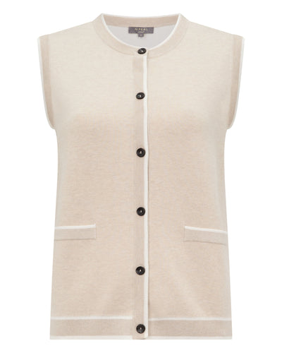 N.Peal Women's Double Faced Cotton Blend Tank Sandstone Brown