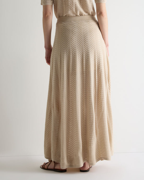 N.Peal Women's Waverly Silk Cashmere Skirt Sandstone Brown