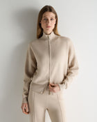 Women's Double Faced Cotton Blend Bomber Sandstone Brown