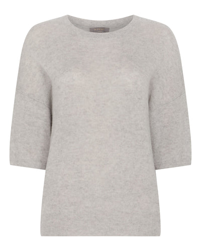 N.Peal Women's Oversized Cashmere T-Shirt Fumo Grey