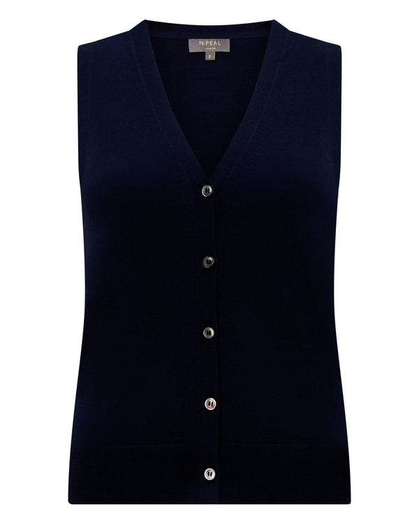 N.Peal Women's Selene Linen Blend Tank Deep French Blue