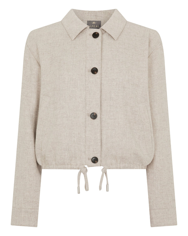 N.Peal Women's Lilia Woven Cashmere Jacket Beige Brown