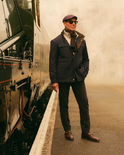 N.PEAL x TUCCI CASHMERE FIELD JACKET Navy Blue