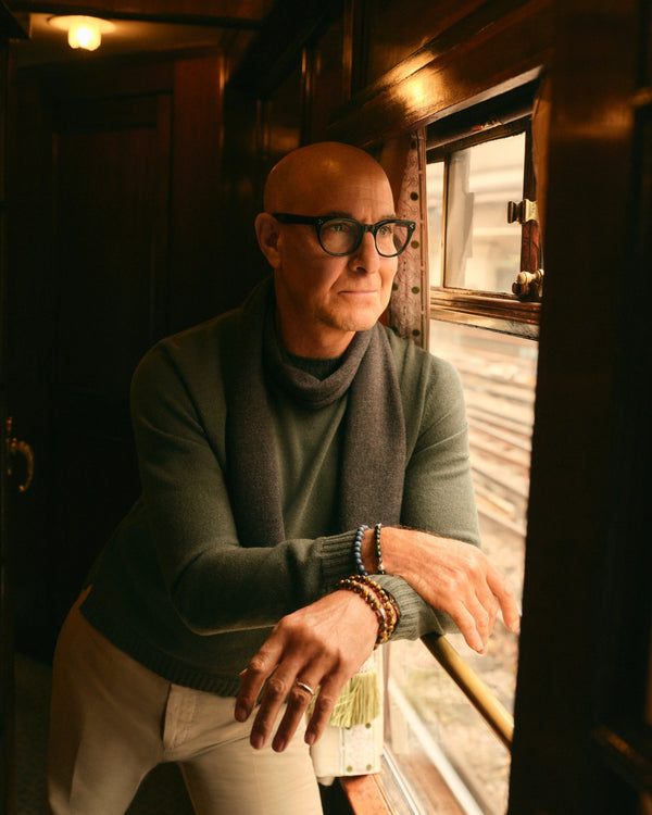 N.PEAL x TUCCI SUPERFINE HERRINGBONE SCARF Dark Charcoal Grey