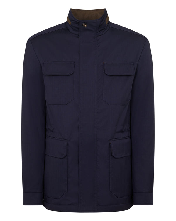 N.PEAL x TUCCI CASHMERE FIELD JACKET Navy Blue