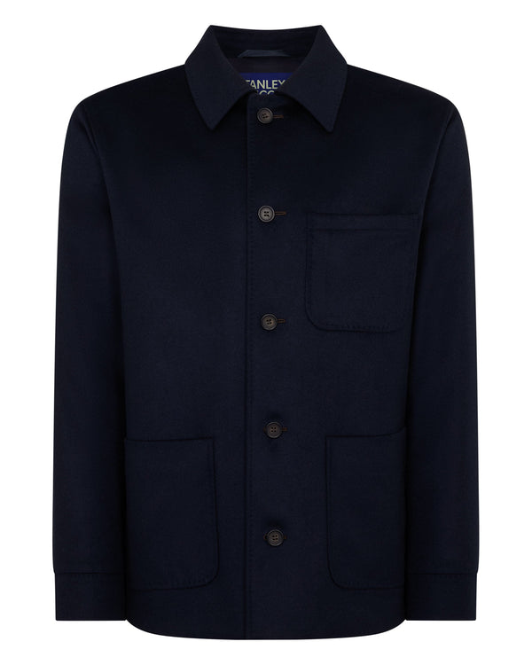 TUCCI CASHMERE UTILITY JACKET Dark Navy Blue