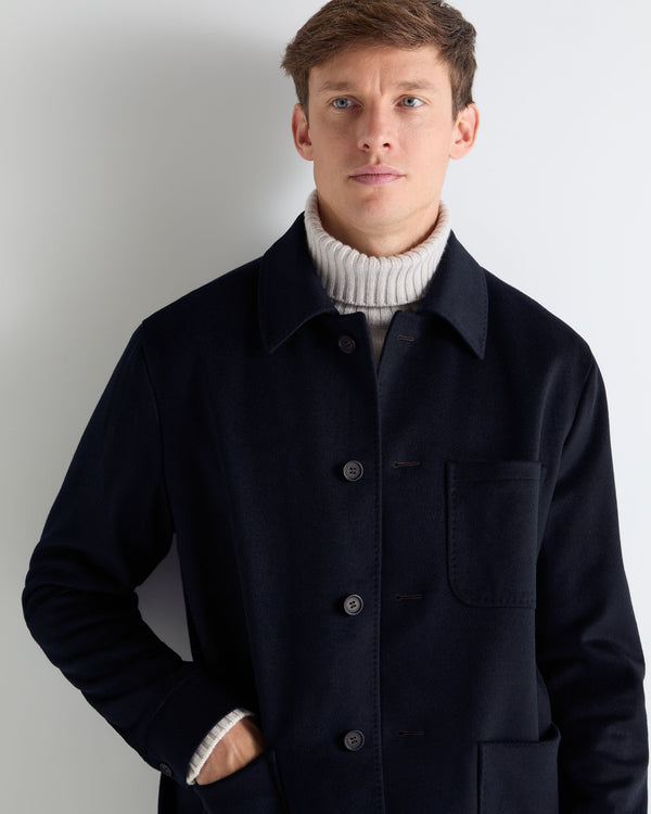 TUCCI CASHMERE UTILITY JACKET Dark Navy Blue