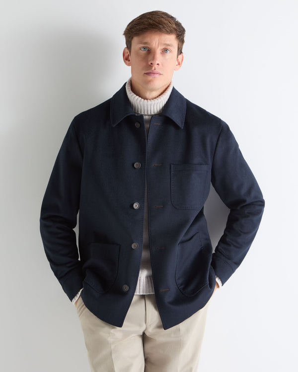 N.PEAL x TUCCI CASHMERE UTILITY JACKET Navy Blue