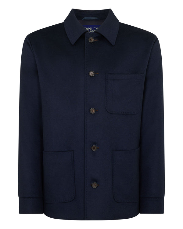 N.PEAL x TUCCI CASHMERE UTILITY JACKET Navy Blue