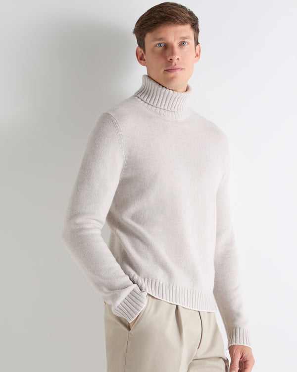 N.PEAL x TUCCI CHUNKY ROLL NECK Pebble Grey