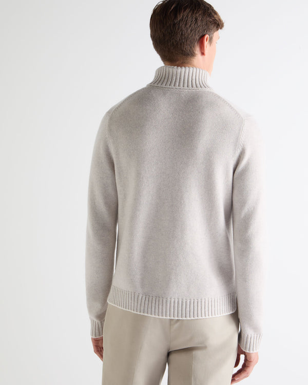 N.PEAL x TUCCI CHUNKY ROLL NECK Pebble Grey