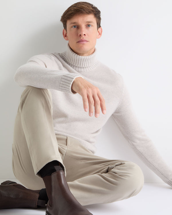 N.PEAL x TUCCI CHUNKY ROLL NECK Pebble Grey