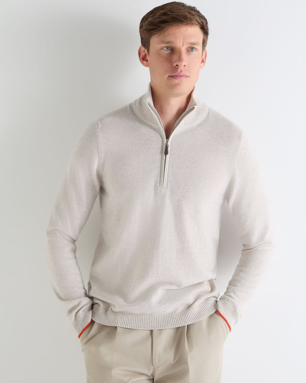 N.PEAL x TUCCI HALF ZIP Pebble Grey