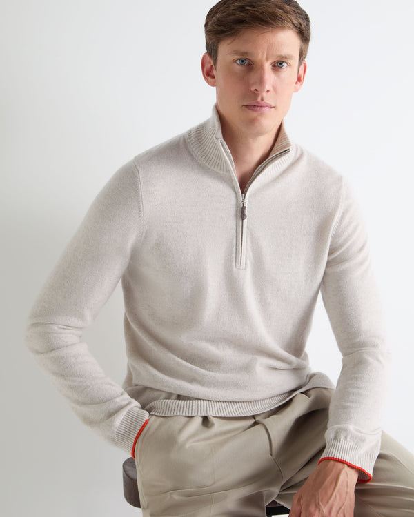 N.PEAL x TUCCI HALF ZIP Pebble Grey