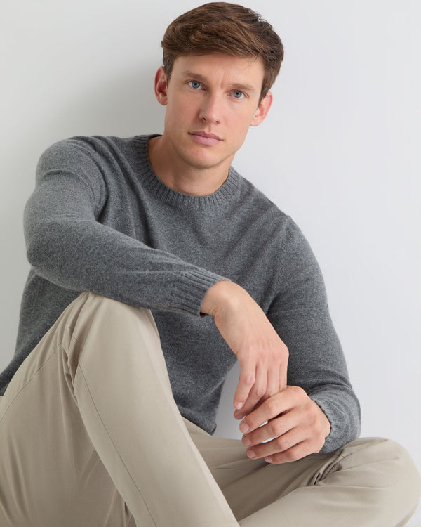 N.PEAL x TUCCI ROUND NECK SWEATER Elephant Grey