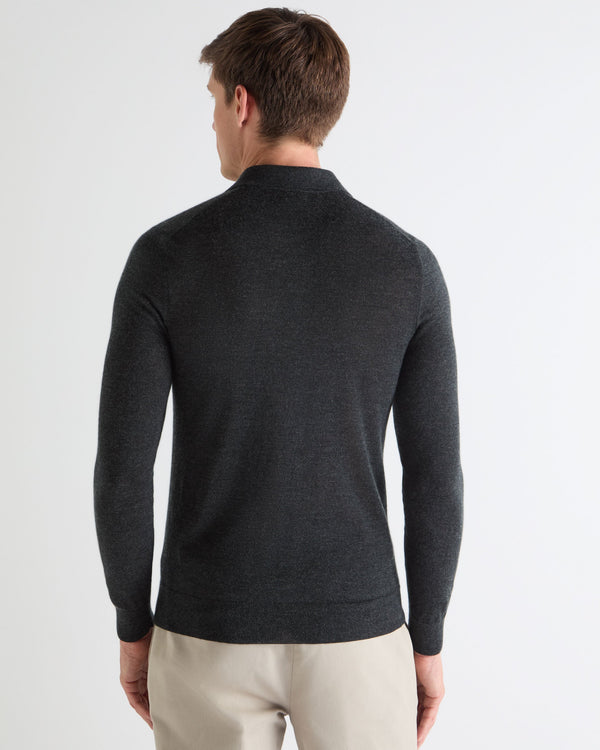 N.PEAL x TUCCI SUPERFINE POLO SHIRT Dark Charcoal Grey