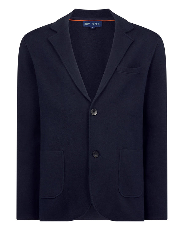 N.PEAL x TUCCI KNITTED BLAZER Navy Blue