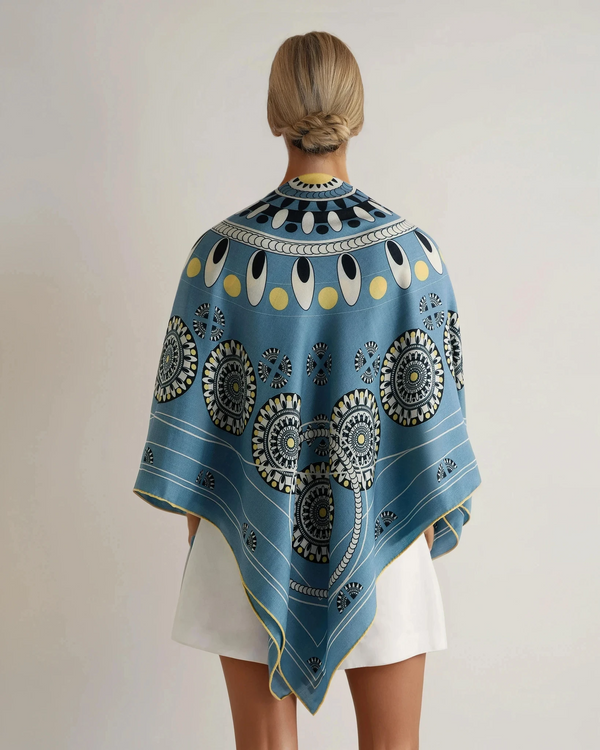 N.Peal Women's Printed Foulard Blue