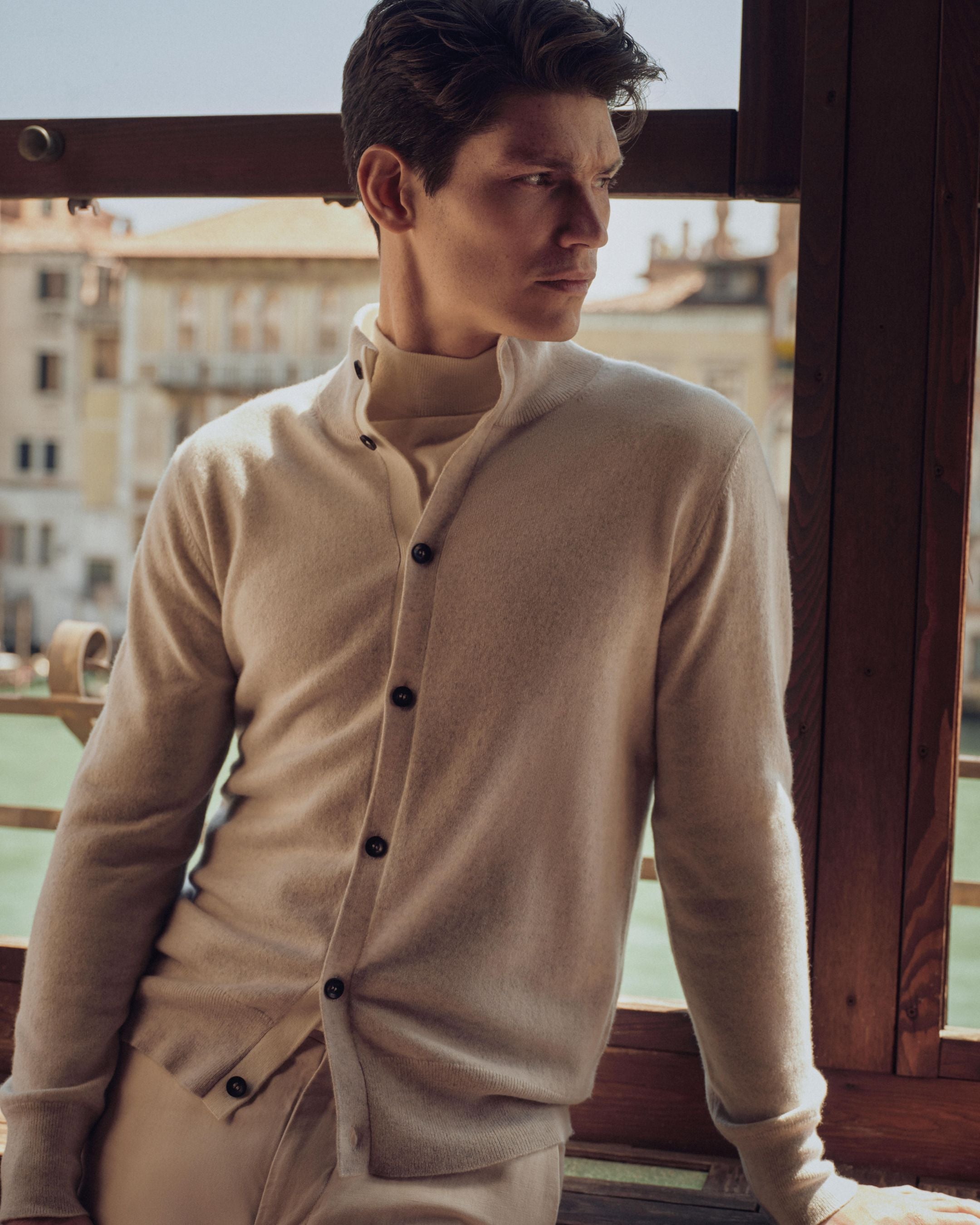 Cashmere button clearance sweater
