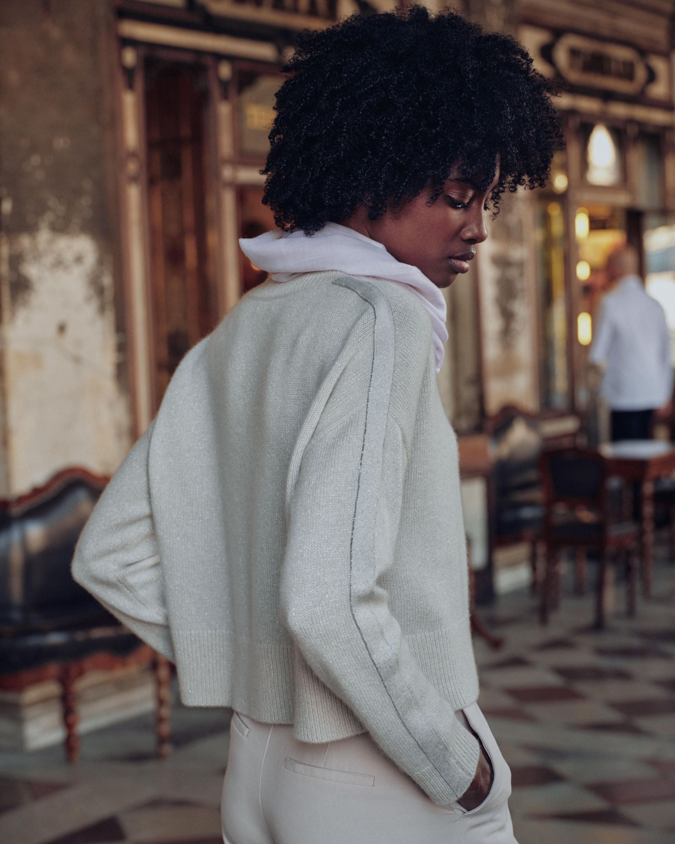 White sparkle sweater best sale