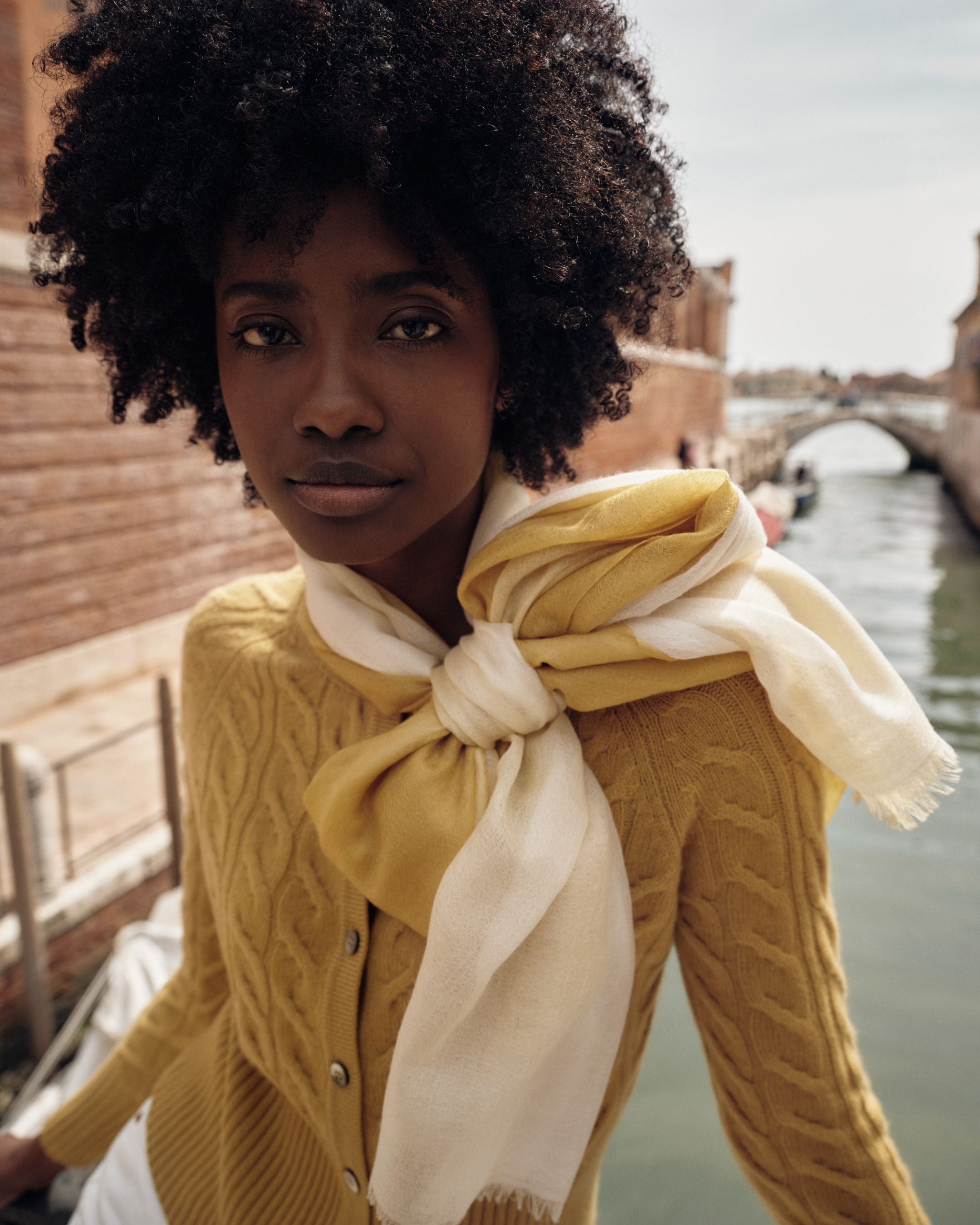 Gold cashmere sale scarf