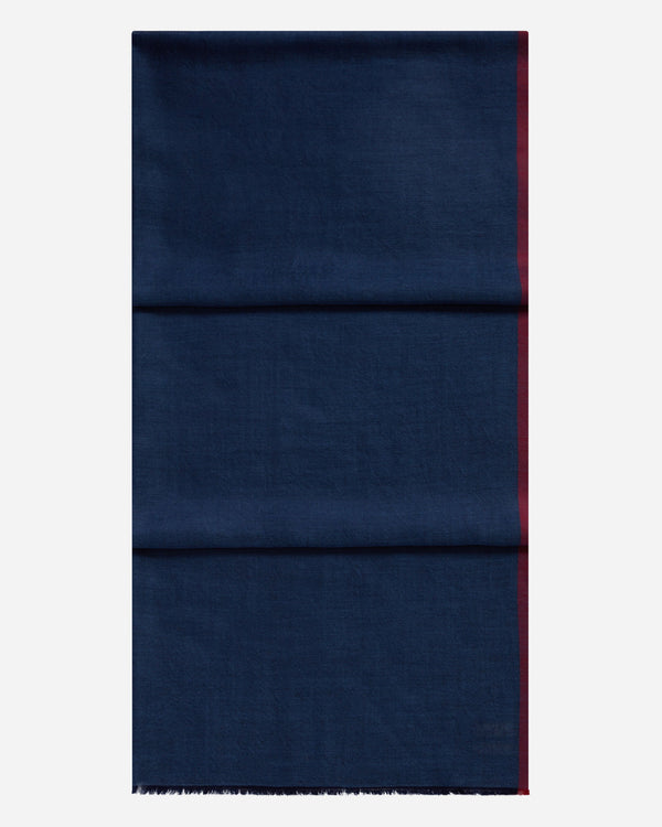 N.Peal Women's Tipped Cashmere Pashmina Navy Blue
