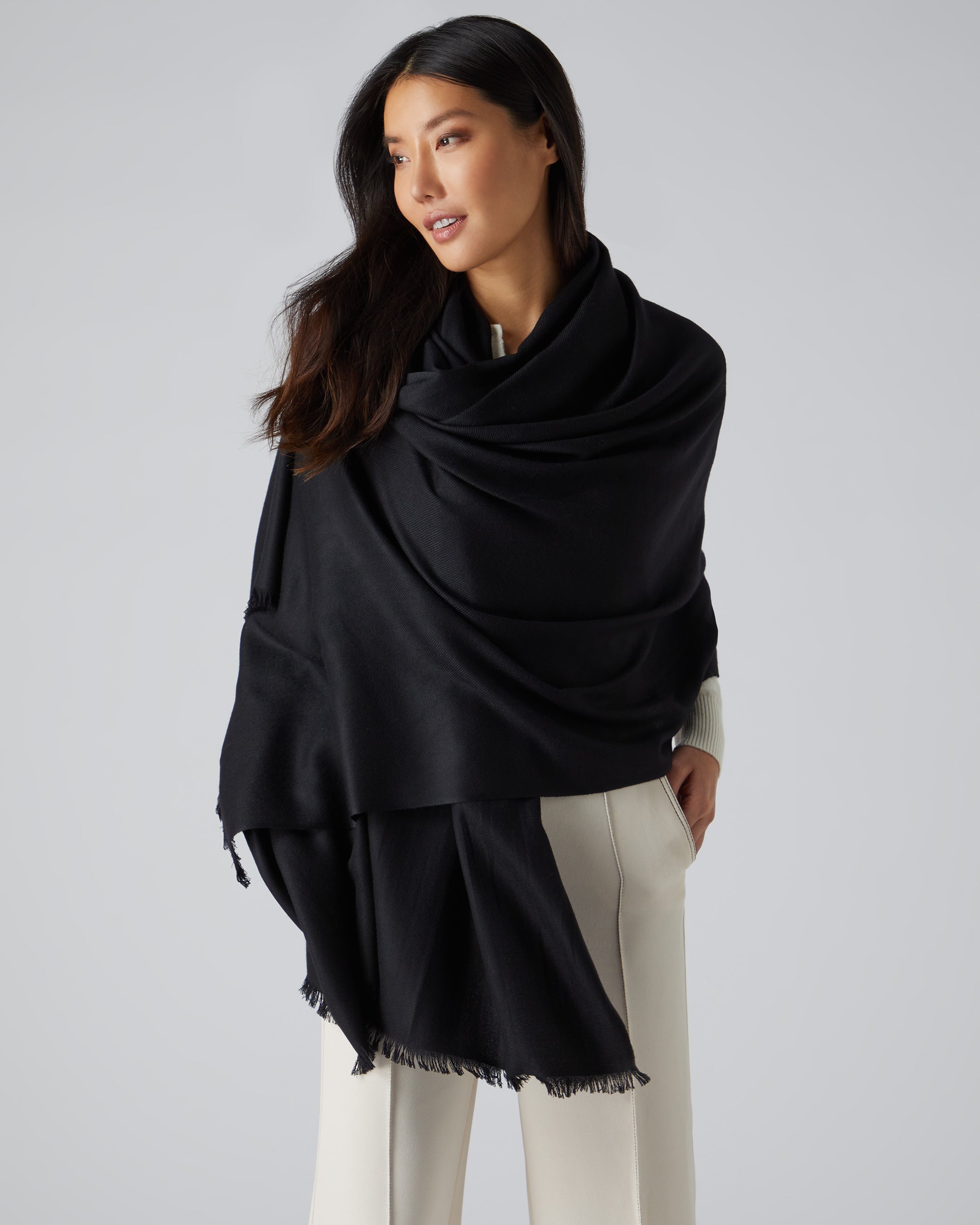 Black 2024 pashmina scarf