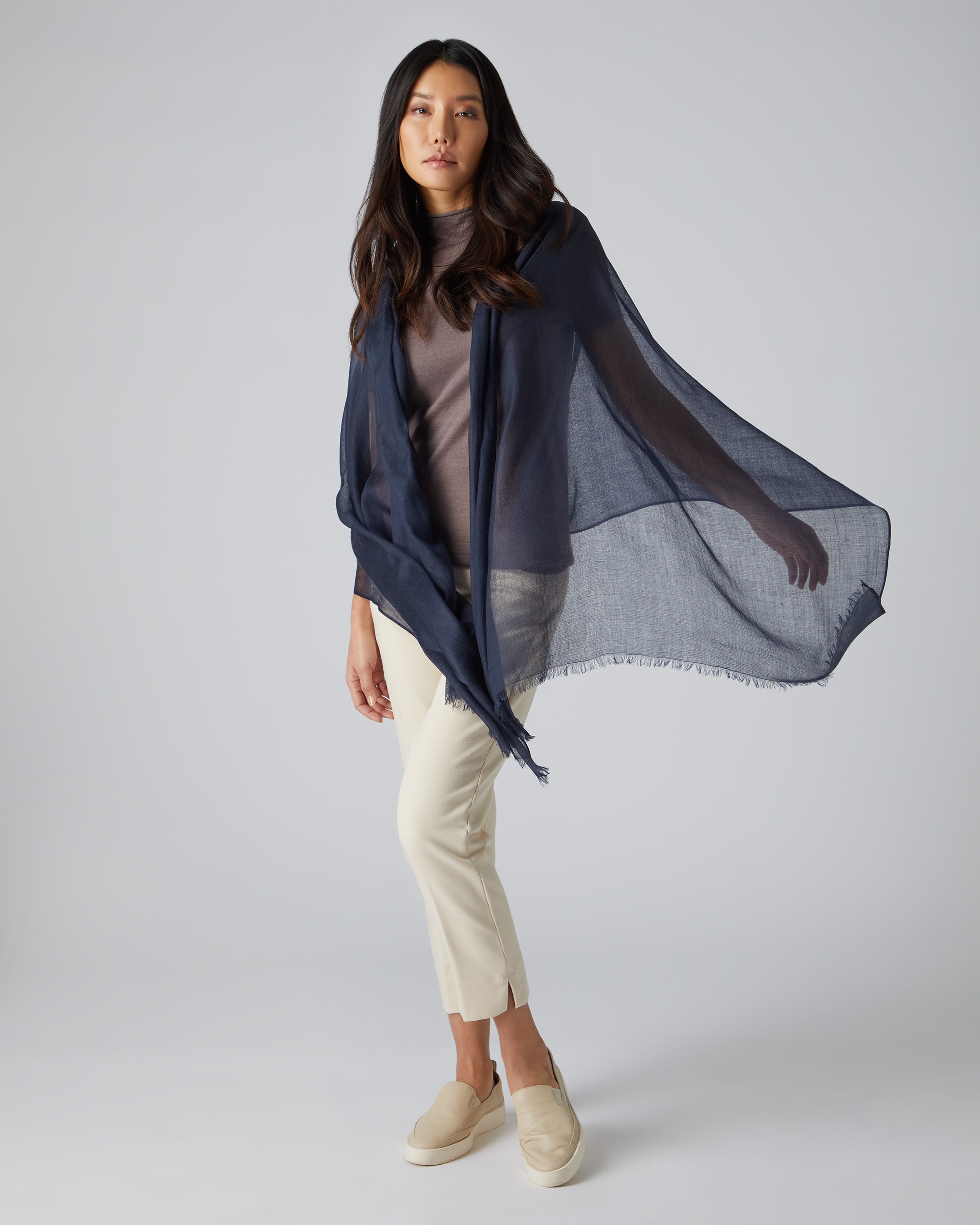 Navy blue sheer shawl best sale