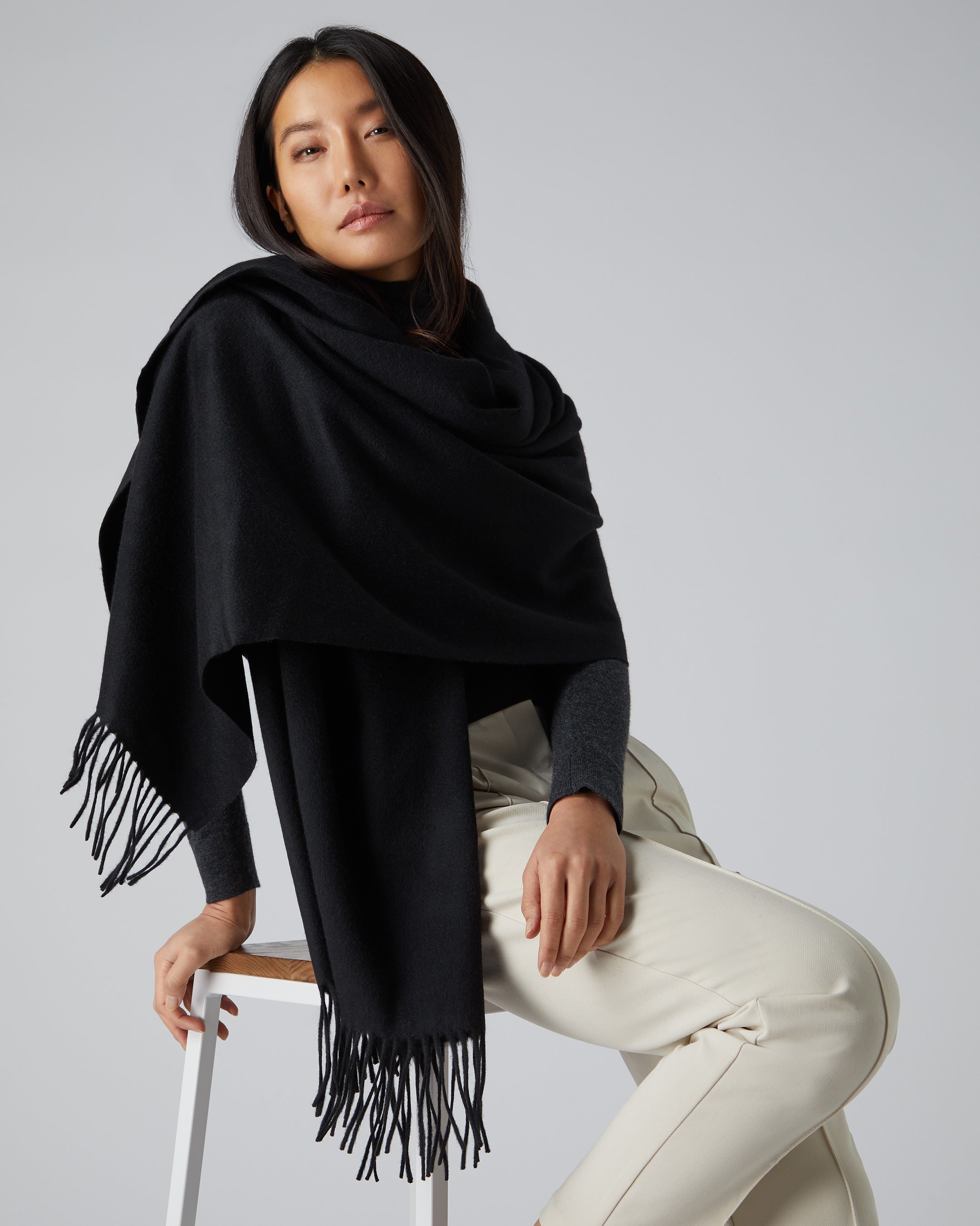 Cashmere sale black shawl