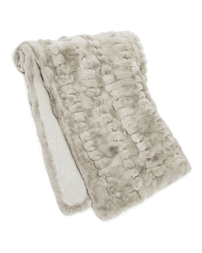 N.Peal Knitted Fur Blanket Fumo Grey