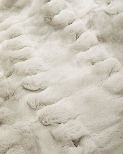 N.Peal Knitted Fur Blanket Fumo Grey