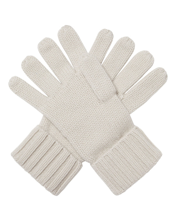 N.Peal Unisex Chunky Cashmere Gloves Snow Grey