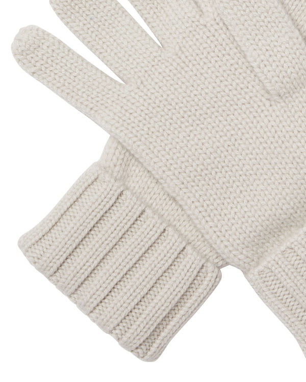 N.Peal Unisex Chunky Cashmere Gloves Snow Grey