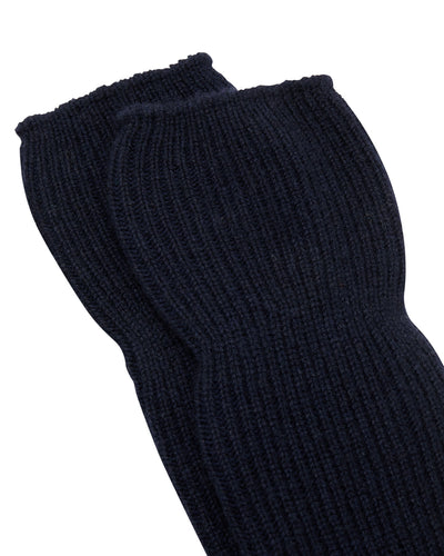 N.Peal Unisex Cashmere Rib Bed Sock Navy Blue
