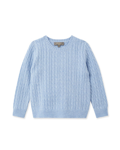 N.Peal Cable Cashmere Sweater Cornflower Blue