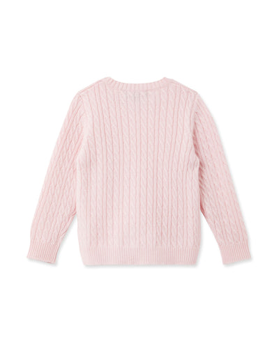 N.Peal Cable Cashmere Sweater Pale Pink