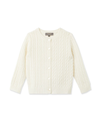 N.Peal Cashmere Cable Cardigan New Ivory White