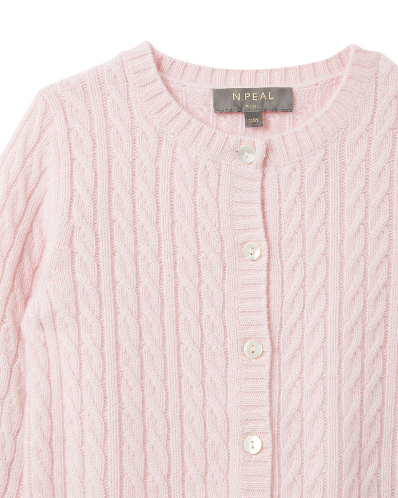 N.Peal ruffled-trim cashmere cardigan - Pink